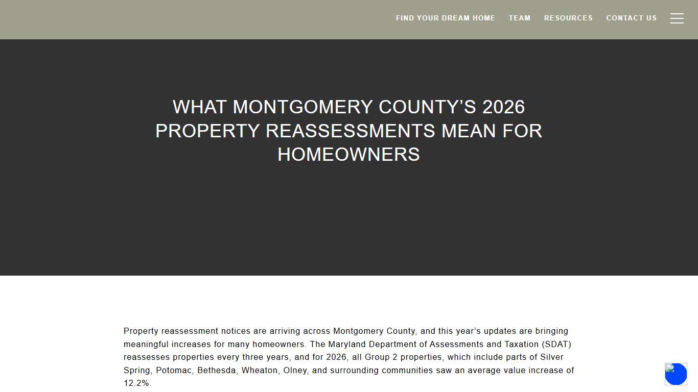 Montgomery County Property Reassessments 2026: What DC-Area Homeowners Should Know | Pearlman Meekin & Co.