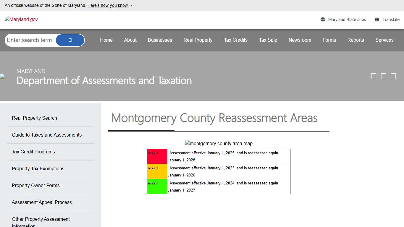Montgomery County Reassessment Areas