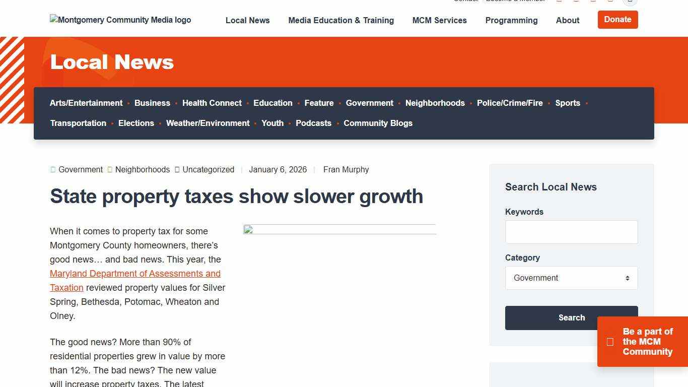 State property taxes show slower growth - Montgomery Community Media